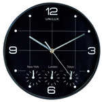 Orologio da parete 4 fusi on time - diametro 30,5 cm - nero - Unilux