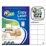 Etichetta adesiva LP4W - permanente - 105x72 mm - 8 etichette per foglio - bianco - Tico - conf. 100 fogli A4