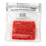 Portamonete - PVC - 5 cent - rosso - HolenBecky - blister 20 pezzi