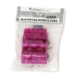 Portamonete - PVC - 2 euro - viola - HolenBecky - blister 20 pezzi