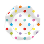 Piatti - multicolor - pois Ø23cm - 10 pezzi - Big Party