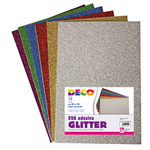 Fogli Gomma crepp - 20x30cm - glitter colori assortiti - CWR - Busta 10 fogli