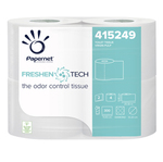 Carta igienica classica Freshen Tech - 2 veli - 300 strappi - diametro 12,2 cm - 9,5 cm x 33,3 mt - Papernet - pacco 4 rotoli