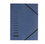 Cartella 3 lembi - con elastico - cartoncino - A4 - blu - Pagna