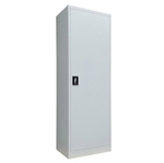 Armadio porta scope in metallo ad 1 anta battente - 4 ripiani fissi - 60x40x181,5 cm - grigio - Bertesi