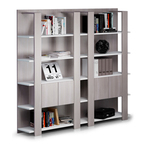 Libreria alta Concept - 5 ripiani - 100x38,6x198 cm - bianco/frassino toscano - Artexport