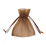 Sacchetti organza Milly - 12,5x17cm - cioccolato - 20 sacchetti - PNP