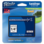 Brother - Nastro - Nero/Trasparente - TZE111 - 6mm x 8mt