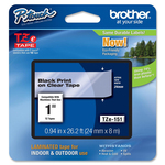 Brother - Nastro - Nero/Trasparente -TZE151 - 24mm x 8mt