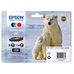 Epson - Multipack Cartuccia ink - 26 - C/M/Y/K - C13T26164010 - C/M/Y 4,5ml cad - K 6,2ml