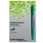 Evidenziatore a penna - punta scalpello - tratto da 1,0-4,0mm - verde - Starline