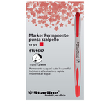 Marcatore permanente Starline - punta a scalpello da 2,00-4,00mm - rosso - Starline