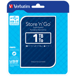Verbatim - Usb 3.0 portatile Store \N\Go 9,5mm drive - Blu - 53200 - 1TB