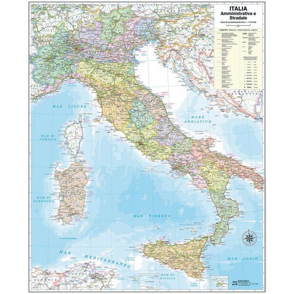 Carte geografiche murali Italia
