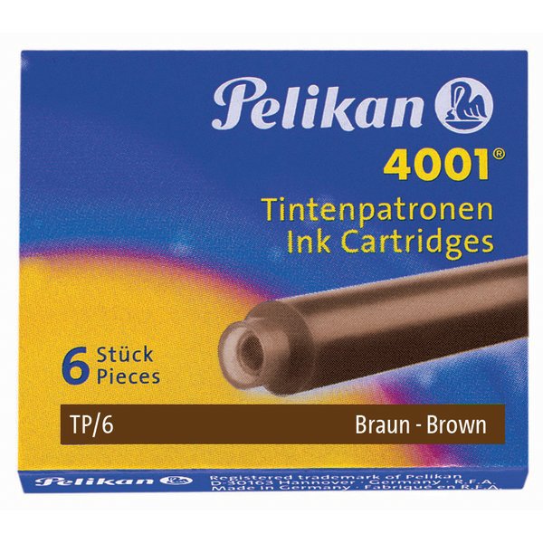 Cartucce per stilografiche 4001 TP/6 Pelikan - marrone - 0ATN30 (conf.6) 