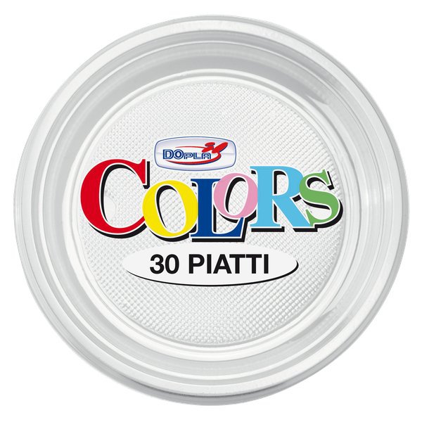 Stoviglie monouso in plastica colorata