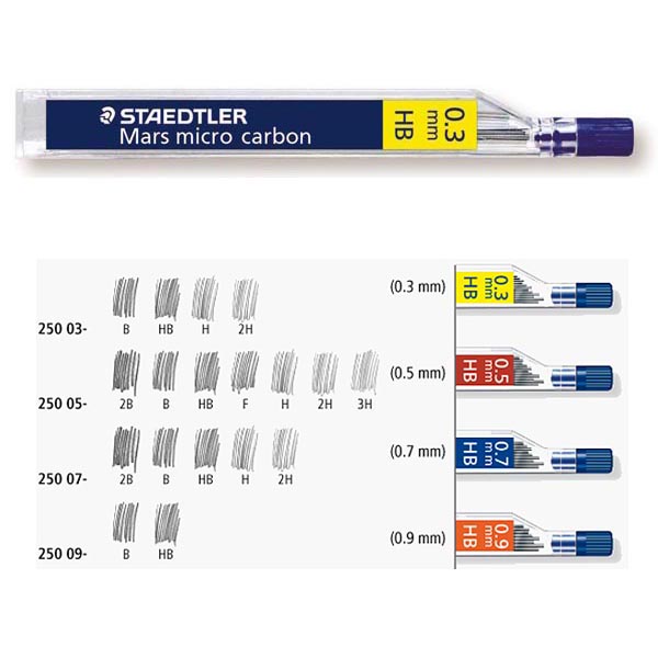 Mine Mars micro - mina 0,3mm - gradazione B - Staedtler - astuccio 12 mine