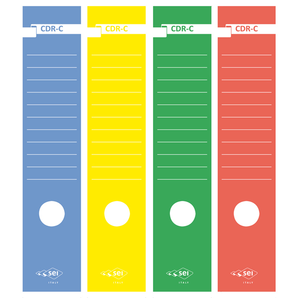 Copridorso CDR C - carta autoadesiva - blu - 7x34,5 cm - Sei Rota - conf. 10 pezzi