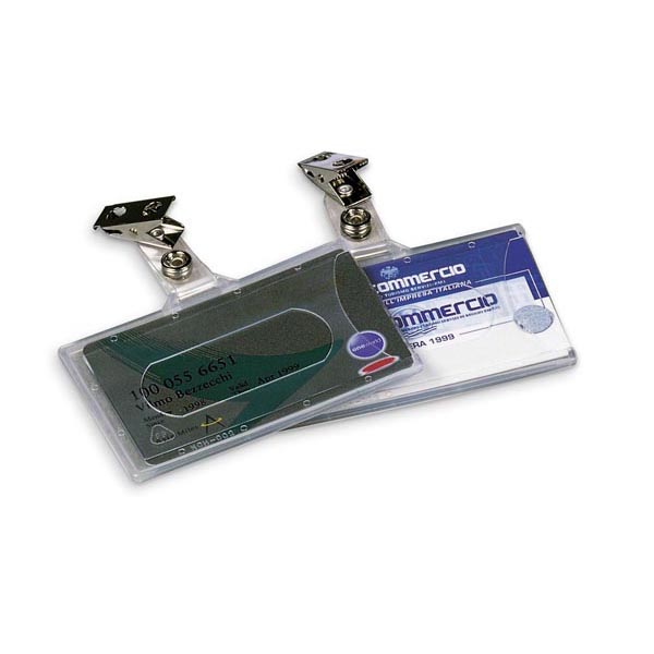 Portabadge con clip - PVC semirigido - 9x5,6 cm - Lebez