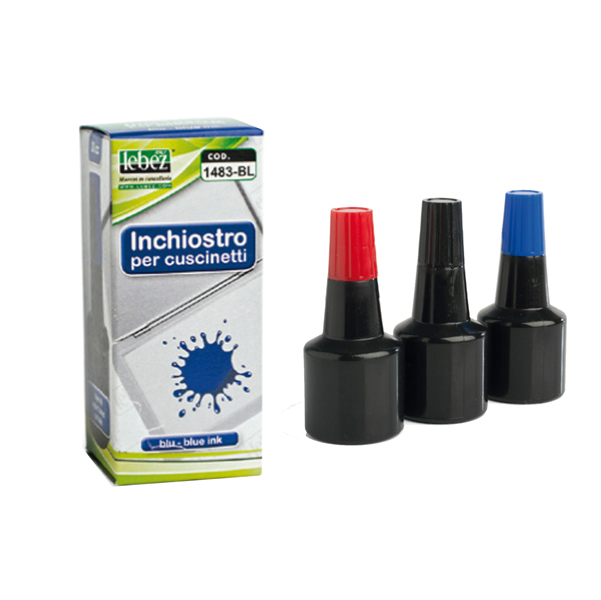 Inchiostro per cuscinetti - 30 ml - senza olio - blu - Lebez