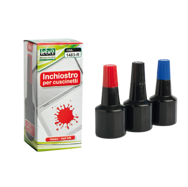 Inchiostro per cuscinetti - 30 ml - senza olio - rosso - Lebez