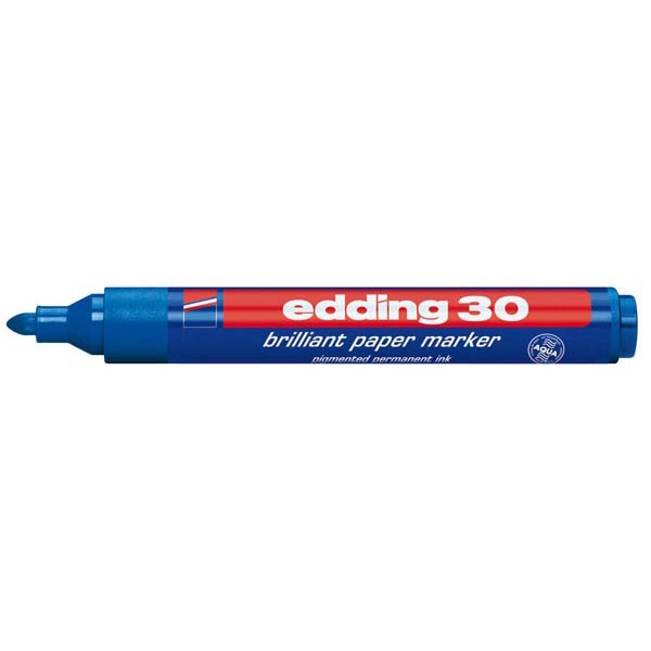 Marcatore 30 a base d\acqua - punta tonda da1,5mm a 3,0mm  - blu - Edding