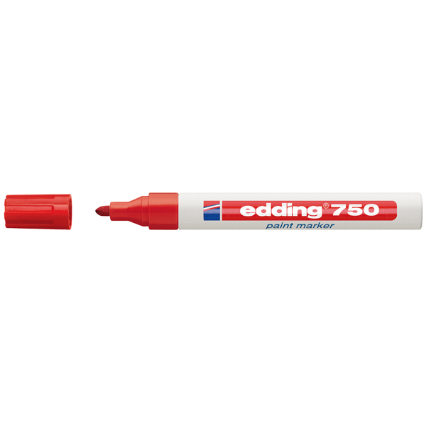 Marcatore permanente a vernice 750 - punta da 2,0 a 4,0mm - rosso - Edding