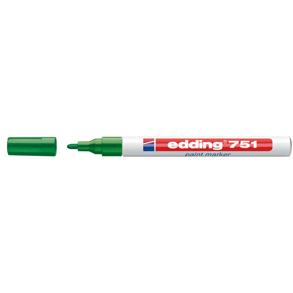 Marcatore permanente a vernice 751 - punta da 1,0 a 2,0mm - verde - Edding
