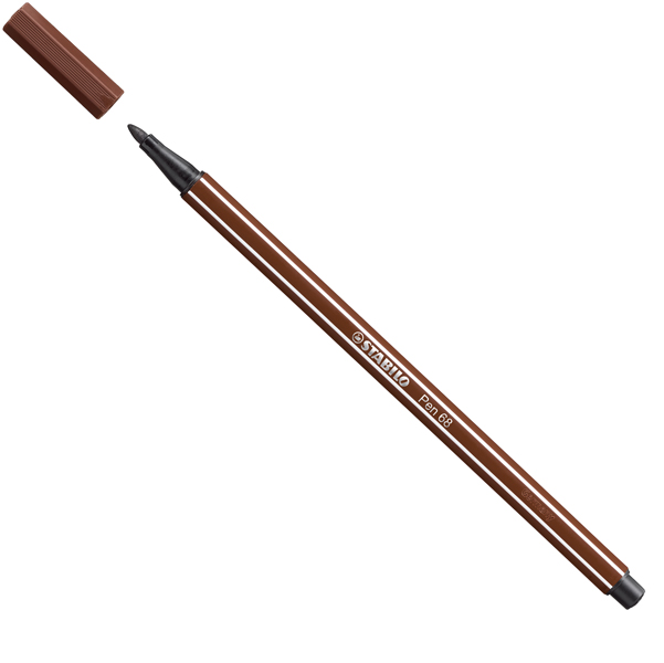 Pennarello Pen 68  - punta 1,00mm - marrone - Stabilo - conf. 10 pezzi