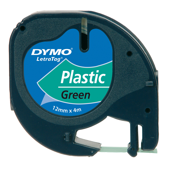 Nastro Letratag 912040 - in plastica - 12 mm x 4mt - verde - Dymo