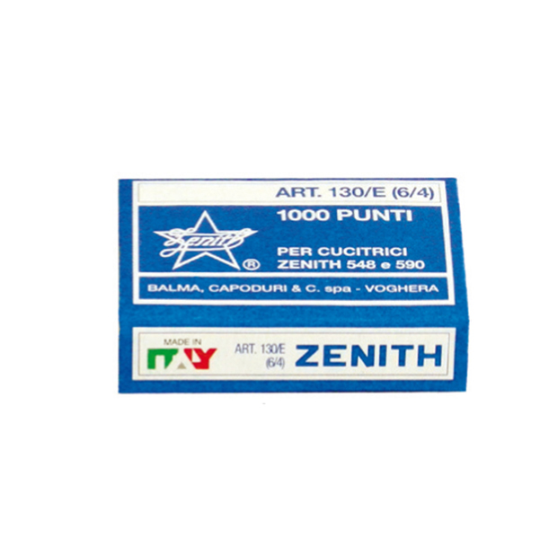 Punti Zenith 130/E - 6/4 - acciaio naturale - scatola da 1000 punti