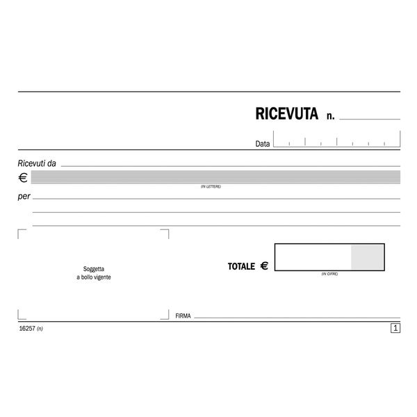 Blocco ricevute generiche