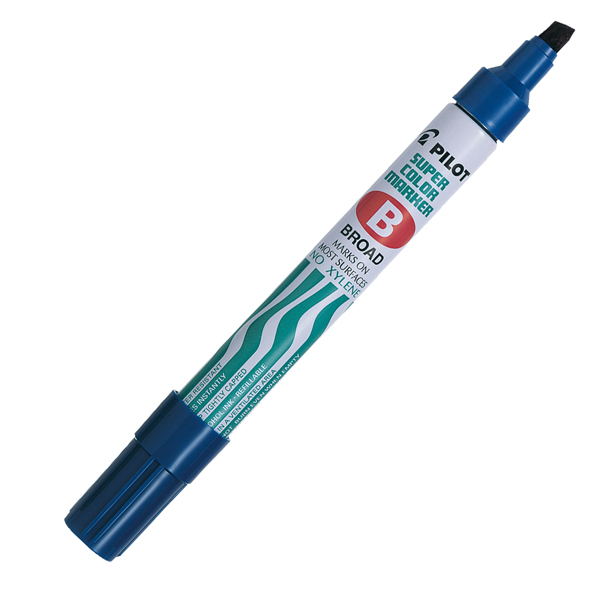 Marcatore permanente Pilot Super Color - punta a scalpello in fibra acrilica 5,00mm - blu - Pilot