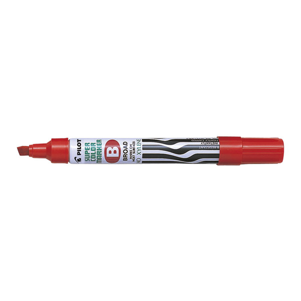 Marcatore permanente Pilot Super Color - punta a scalpello in fibra acrilica 5,00mm - rosso - Pilot