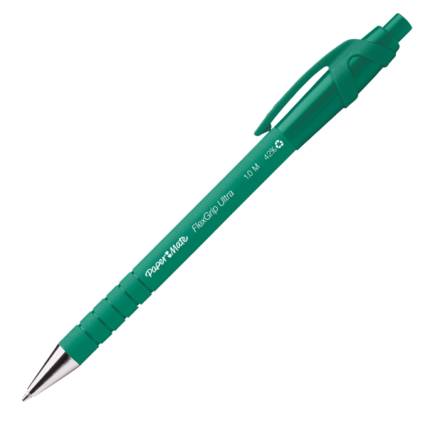 Penna a sfera a scatto Flexgrip Ultra  - punta 1,0mm - verde - Papermate