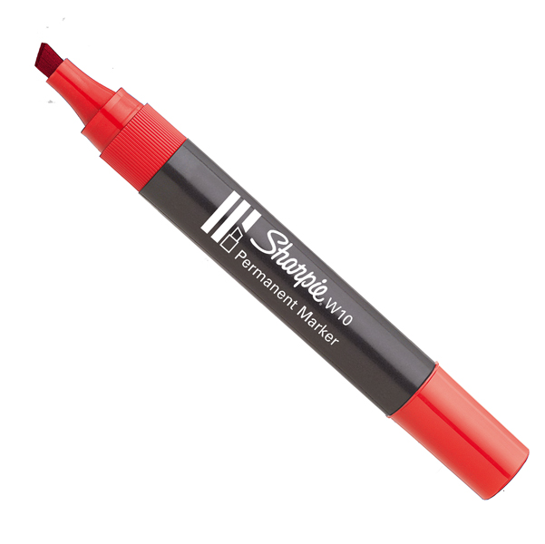 Marcatore permanente W10 - punta a scalpello 5,00mm - rosso - Sharpie