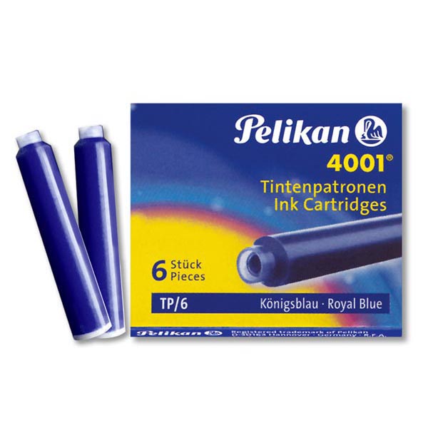 Cartucce inchiostro 4001 (TP/6)  - lunghezza 39mm - blu - Pelikan  - conf. 6 pezzi