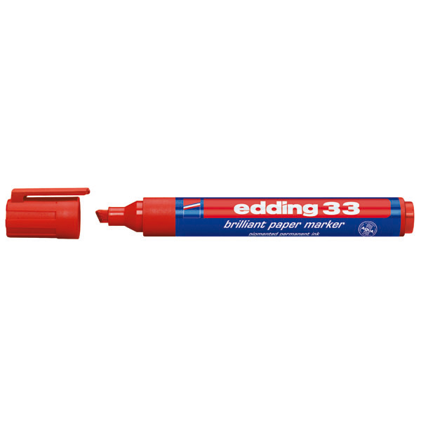 Marcatore 33 a base d\acqua - punta a scalpello da 1,0 a 5,0mm  - rosso - Edding