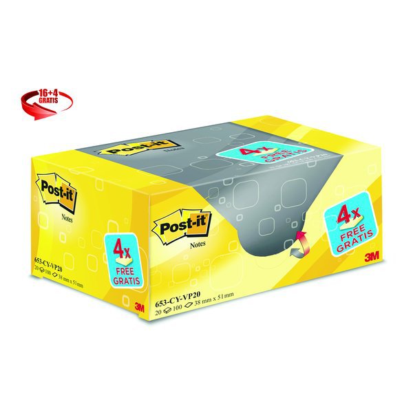 Foglietti Post-it   Giallo Canary  Value pack