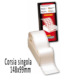 Etichette a modulo continuo S625 - 148x99 mm - corsia singola - permanente - bianco - Markin - scatola da 1500 etichette