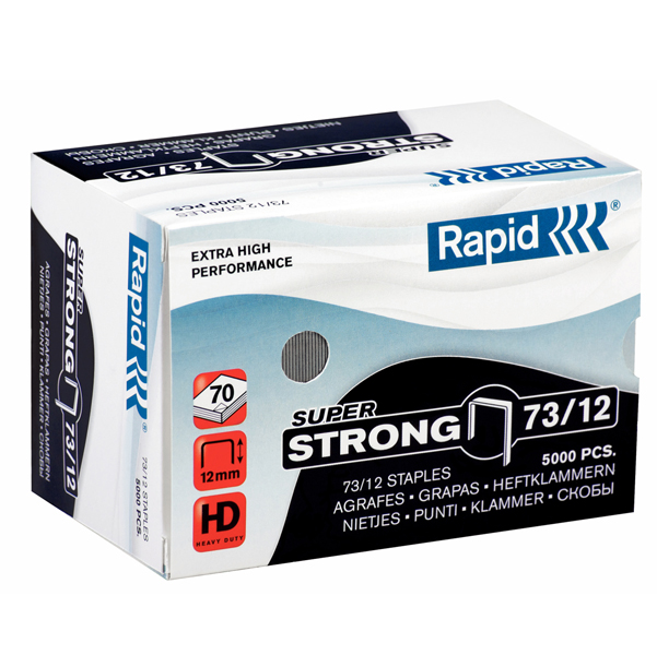 Punti Rapid Super Strong - 73/12 - acciaio zincato - metallo - Rapid - conf. 5000 pezzi