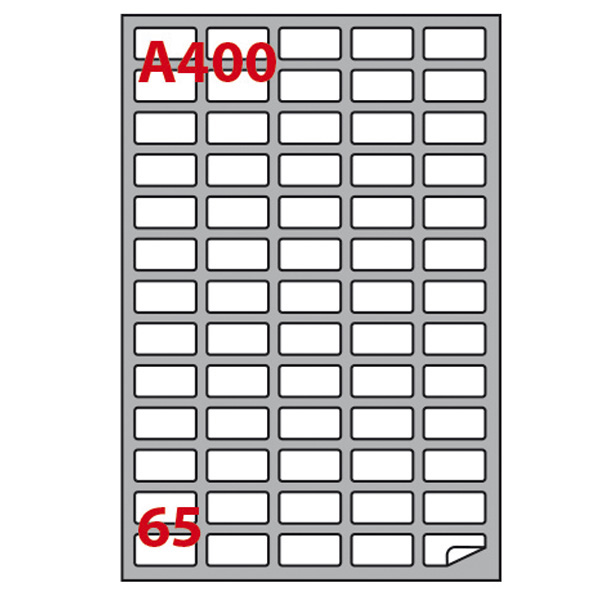 Etichetta adesiva A400 - permanente - 38,1x21,2 mm - 65 etichette per foglio - bianco - Markin - scatola 100 fogli A4