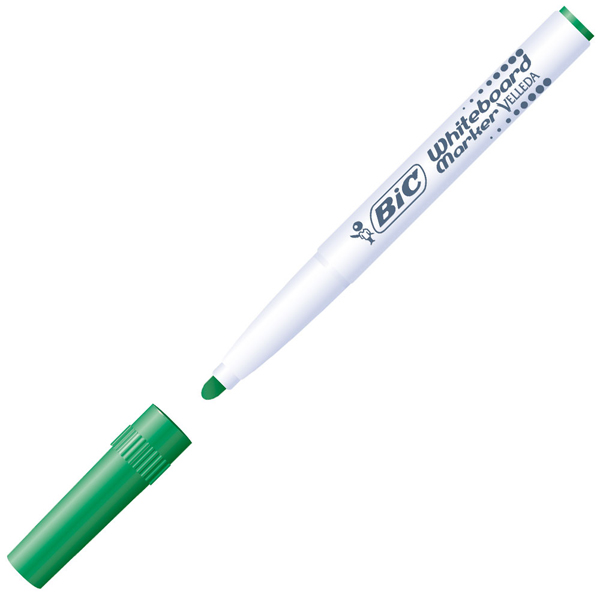 Pennarello Whiteboard Marker Velleda 1741 - punta tonda 1,4mm - verde  - Bic - conf. 12 pezzi