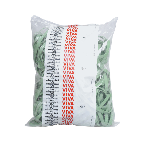Elastici fettuccia - ø 10 cm - verde - Viva - sacco da 1 kg