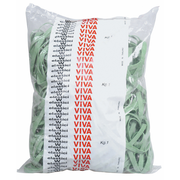 Elastici fettuccia - ø 12 cm - verde - Viva - sacco da 1 kg