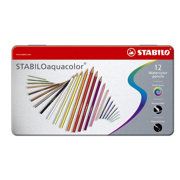 Stabilo Aquacolor 1612 - tratto 2,80mm - colori assortiti - Stabilo - scatola 12 pastellli