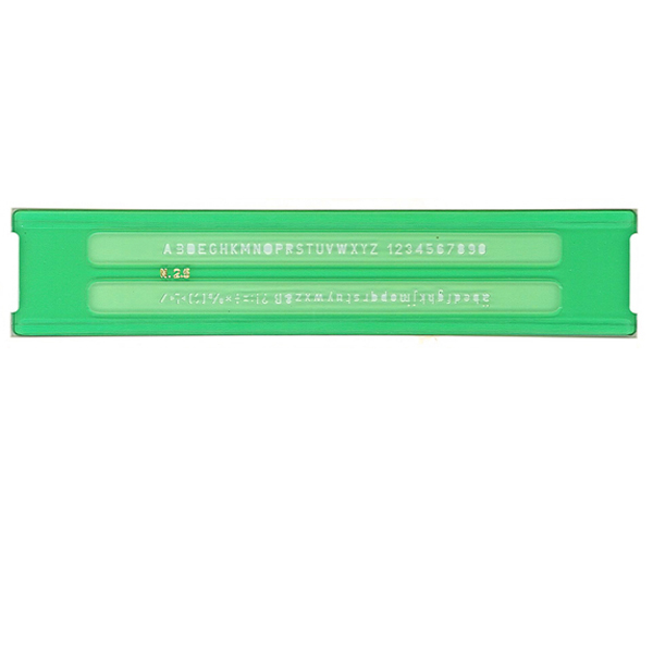 Normografo lettere e cifre Uni - 3,5mm - verde - Arda