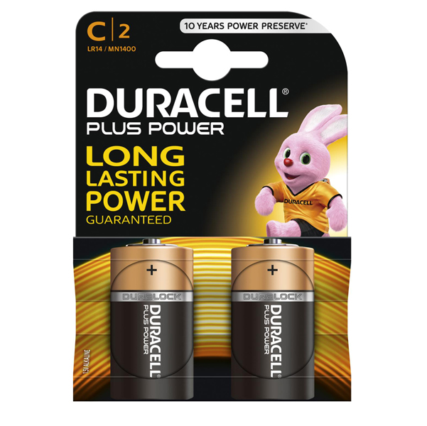 Pile mezza Torcia C Plus MN1400 - Duracell - blister 2 pezzi