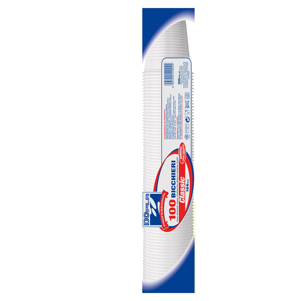 Bicchieri - monouso - 166 ml - bianco - Dopla - conf. 100 pezzi