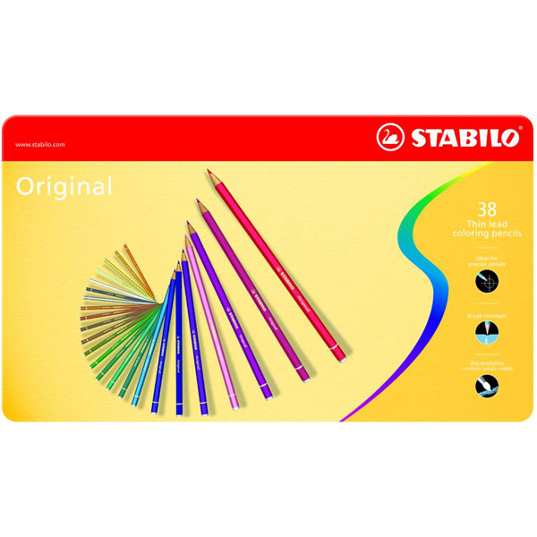 Stabilo Original 8778 - tratto 2,80mm - colori assortiti - Stabilo - astuccio 38 pastelli colorati